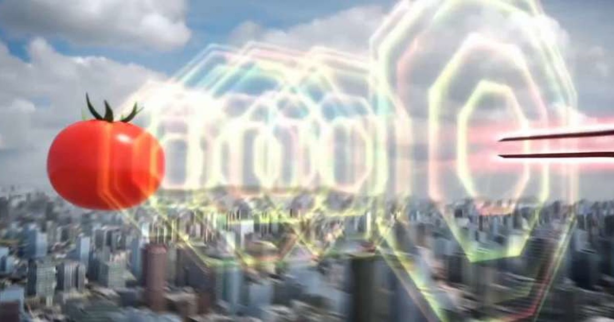 Evangelion's Spear of Longinus Pierces A Tomato in the Sky with