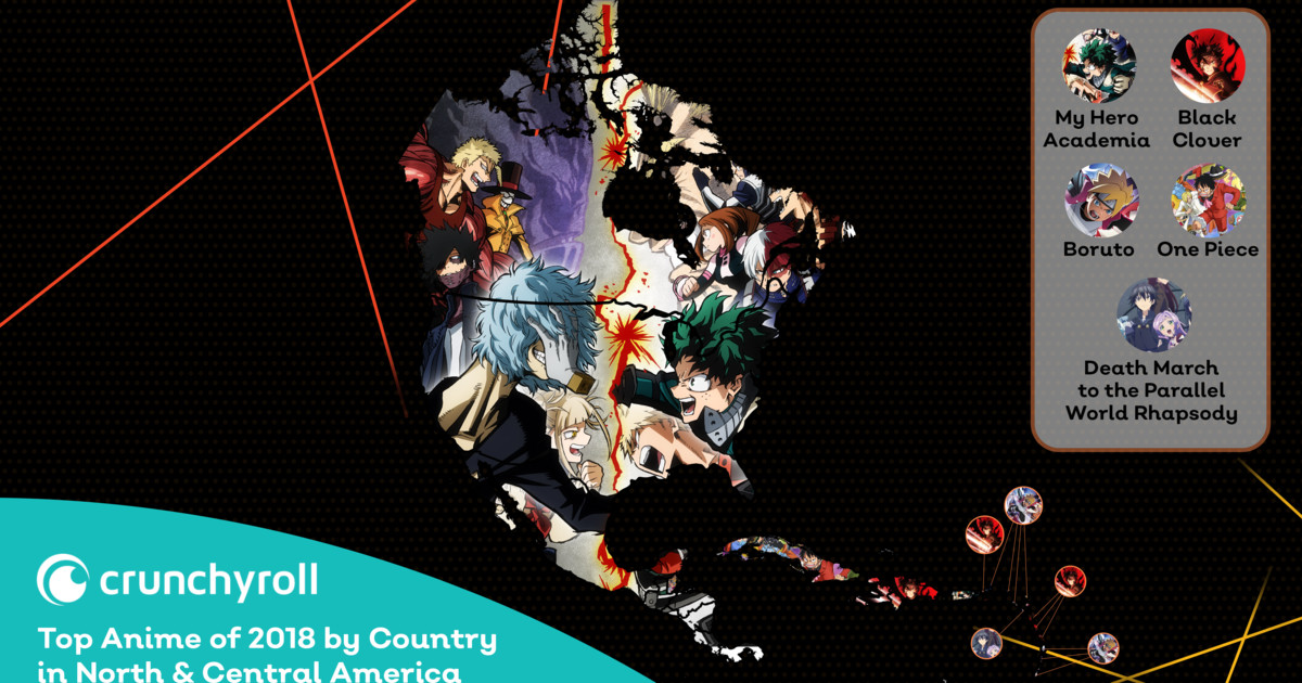 Crunchyroll Releases Map of Most Popular Fall Simulcasts for U.S., Canada -  Interest - Anime News Network