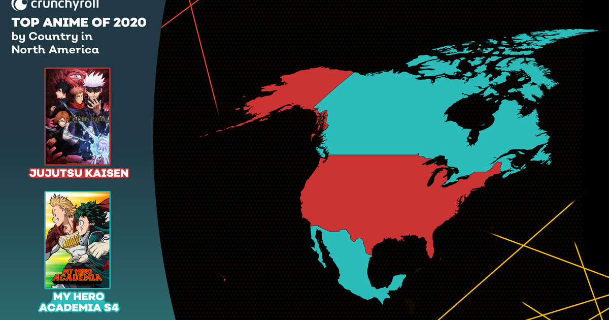 Crunchyroll Releases Map of Most Popular Fall Simulcasts for U.S., Canada -  Interest - Anime News Network