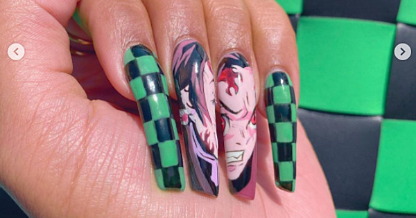 images Anime Themed Nails Demon Slayer megan thee stallion posts her demon