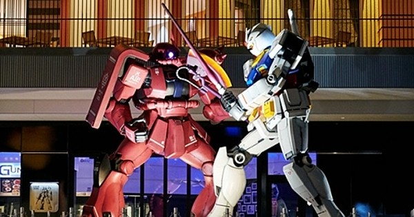 Zaku Gundam Battle In Front Of New Gundam Store In Osaka Interest Anime News Network Zaku Gundam Battle In Front Of New Gundam Store In Osaka Interest Anime News Network