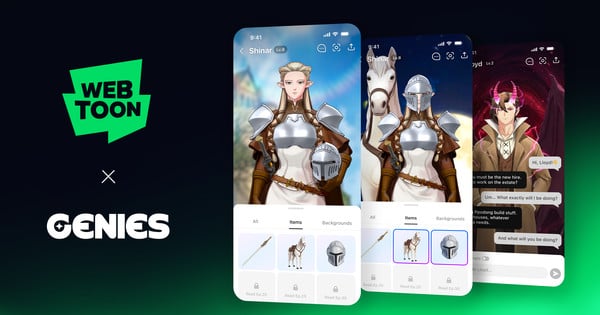 WEBTOON Partners with Genies to Launch Interactive AI Avatars for Webcomic Characters