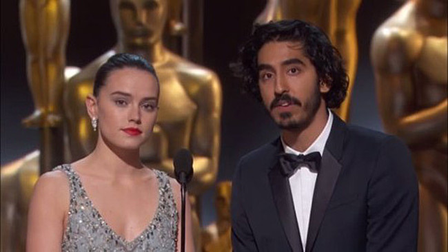 Daisy Ridley and Dev Patel, the two stars of GKIDS' new English dub of Only Yesterday, presented at this year's Oscars together. Savvy marketing!