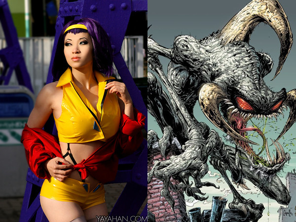 LEFT: Yaya Han, Cosplay Ambassador. RIGHT: Yaya Han as discussed in Heroes of Cosplay.