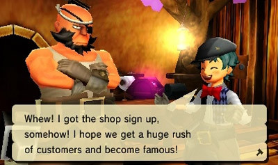 Poor blacksmith dad. Deep down he knows that the shop's bleeding out and that in a year they'll both be working the blacksmith counter at Wal-Mart.
