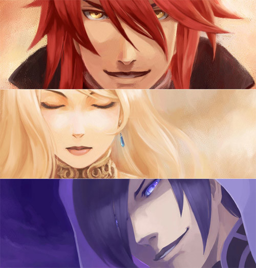 Top to Bottom: Nine, Aisha, and...uh, Mr. Purple.