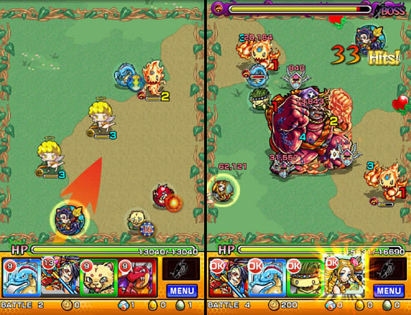 Left: Monster Strike. Right: Monster Strike.