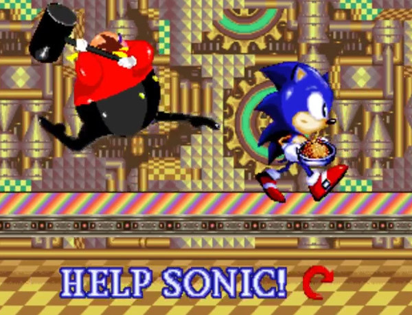 Uh-oh! Eggman caught Sonic being lecherous to women, if anime has taught me anything.