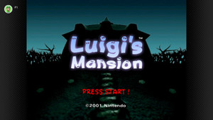 Title screen for Luigi's Mansion 2001
