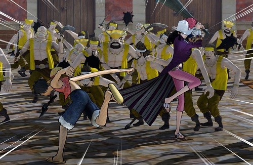 Nice of those fellows to just stand around while our heroes go about things.