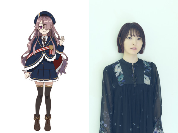 Character design for Felicia Fosse and voice actor headshot for Kana Hanazawa