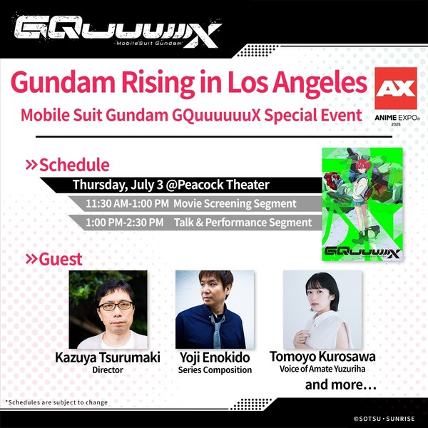 Anime Expo info image about Gundam Rising in Los Angeles event