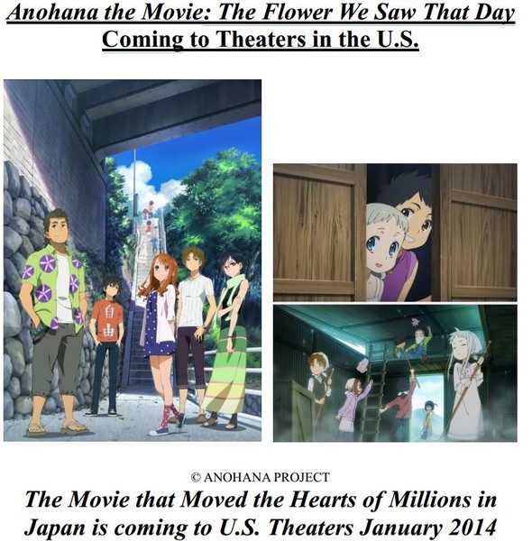 Anohana the Movie The Flower We Saw That Day Coming to