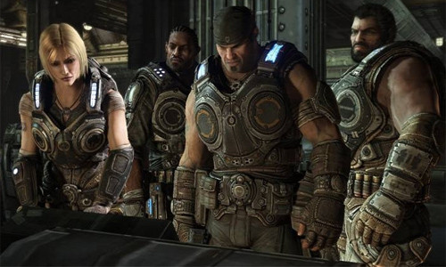 Here's how to tell Halo and Gears of War apart: in Halo they wear helmets.