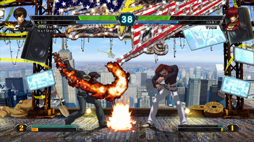 The Ryu guy is fighting the Ken guy! This is UNPRECEDENTED in King of Fighters history!