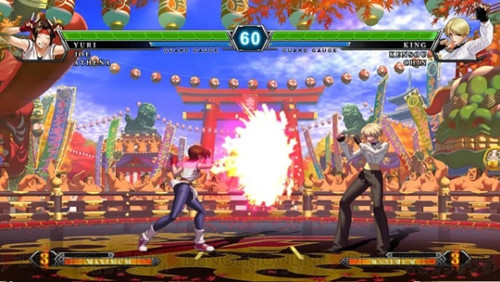 SNK also brought back the way King's shirt is torn open when she loses. Boo, I say. BOOOOOO.