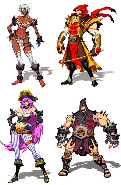 Clockwise from the upper-right: Assassin's Creed Rolento, Astaroth Hugo, Disney Pirate Poison, and This May Actually Offend Someone Elena.