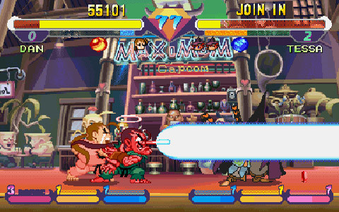 Go isn't always this undignified. In another move, Dan grabs his dad by the nose and bludgeons his opponent.