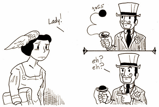 I realize this parallels the mindset that women are suited only to Candy Crush Saga and its kin, but at least the salesman's patronizing of the heroine isn't framed with explicit sexism.